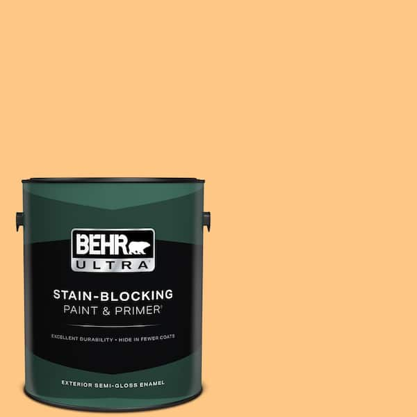 BEHR ULTRA 1 gal. #P240-4 Mango Tango Semi-Gloss Enamel Exterior Paint & Primer