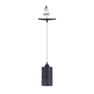 Instant Pendant Light 6 In. Matte Black Recessed Light Conversion Kit with Metal Cylinder Shade
