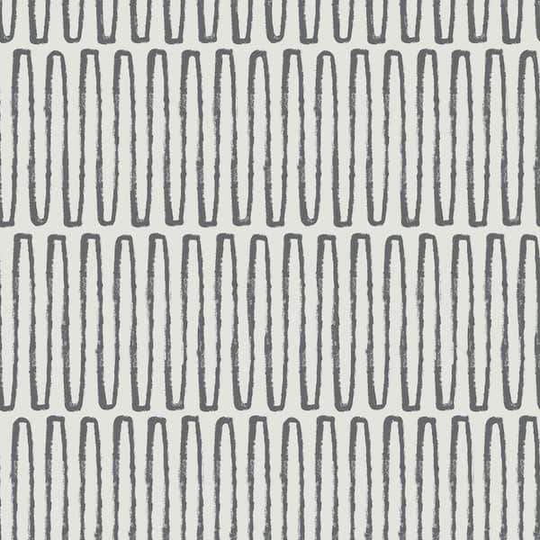 A-Street Prints Lars Grey Charcoal Retro Wave Wallpaper Sample