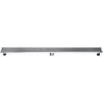 47 in. Linear Shower Drain with Groove Lines in Brushed Stainless Steel