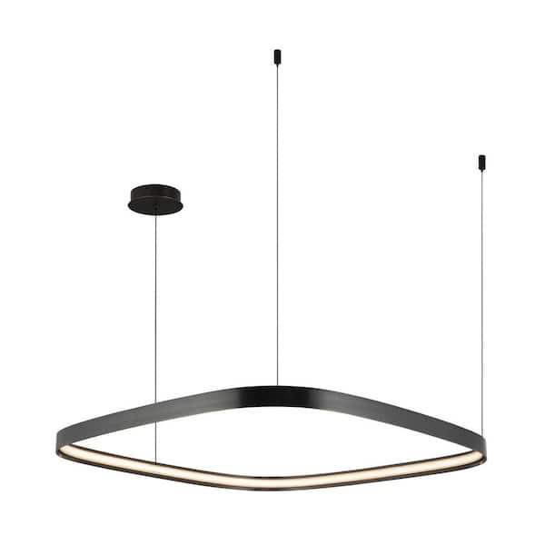KUZCO Yukon 31 in. 1 Light Urban Bronze Integrated LED Pendant Light