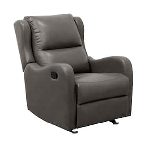 Laurel Gray Faux Leather Manual Glider Recliner