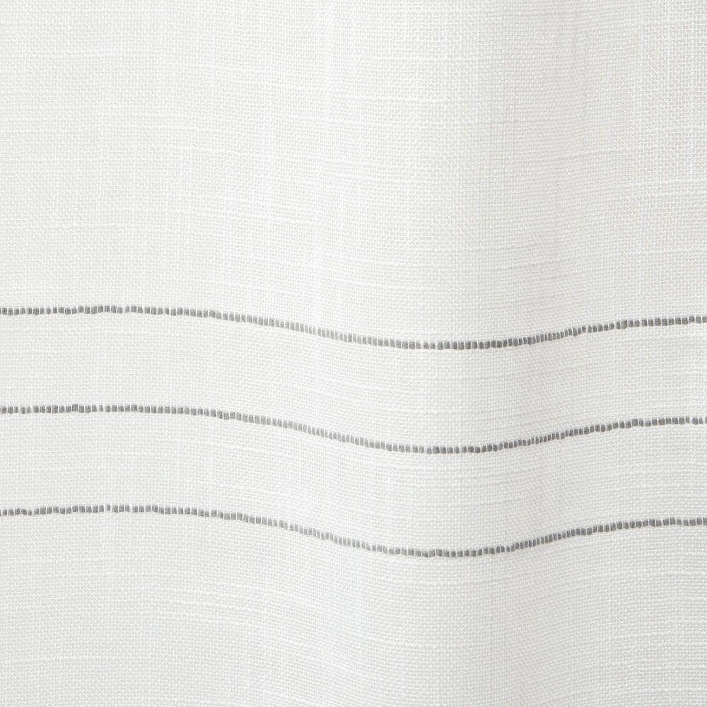 Gray Light Filtering Linen-Blend Curtain Panel with Tassels