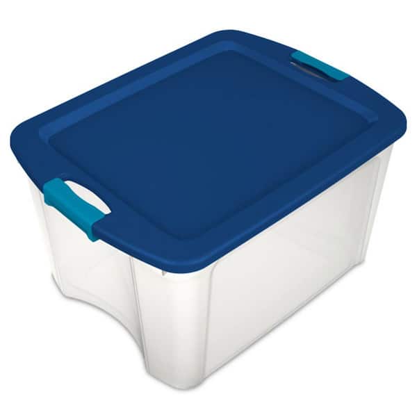 Sterilite 18-Gallon Stackable Latch and Carry Storage Container, Clear (6 Pack)