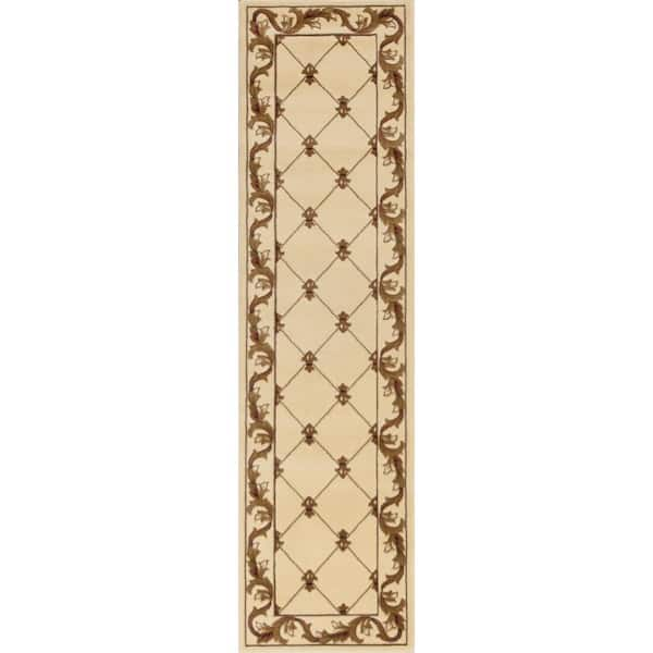 MILLERTON HOME Victorian Ivory 2 ft. x 8 ft. Runner Rug