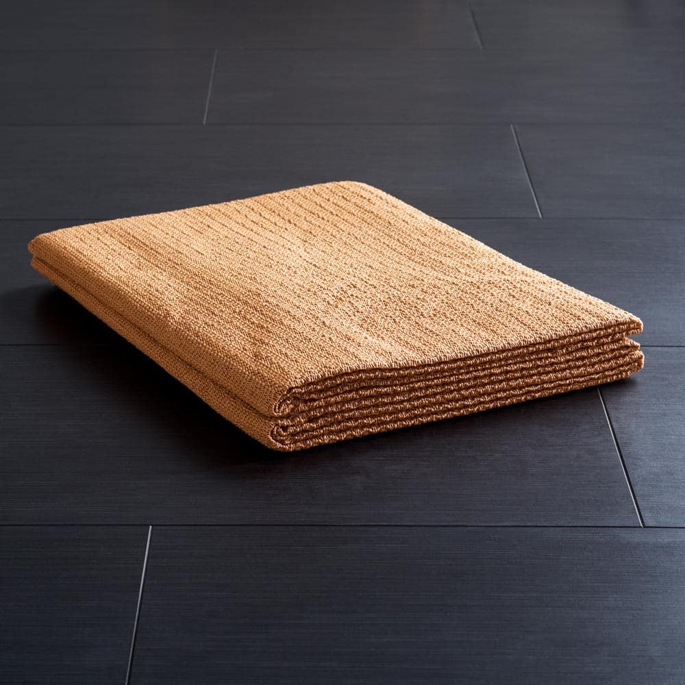 Beige Non-Slip Polyester and PVC Rug Pad