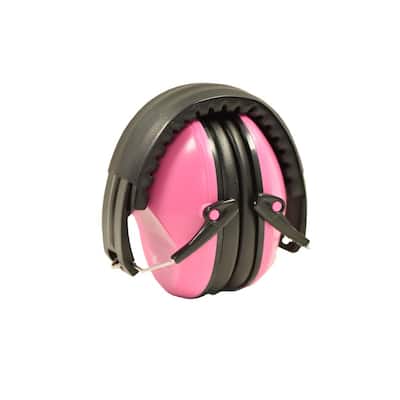 Pink Low Profile Passive Folding Slim Earmuff for Women