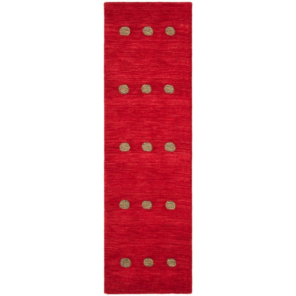 Himalaya Red Hand-Knotted Wool Runner Rug, 2'3" x 8'