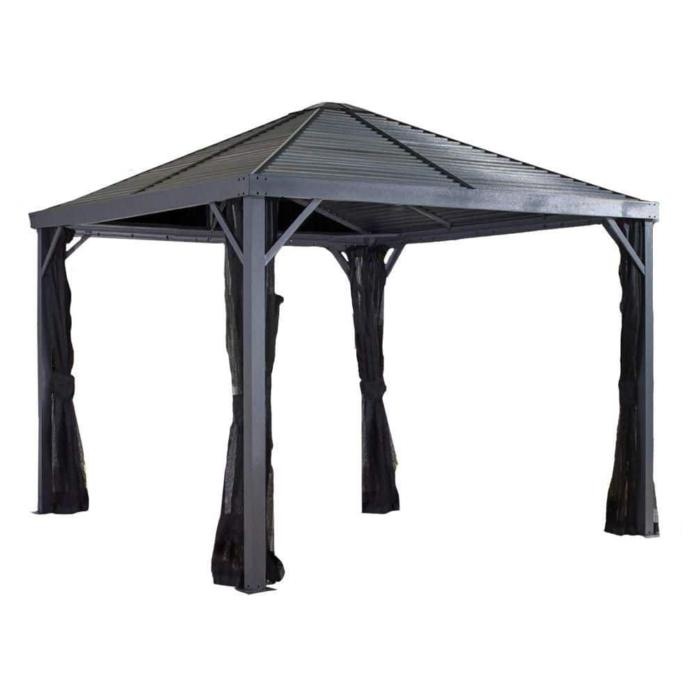 Sanibel 10 ft. x 10 ft. Grey Rustproof Aluminum Framed Gazebo price history on PriceWatchPro