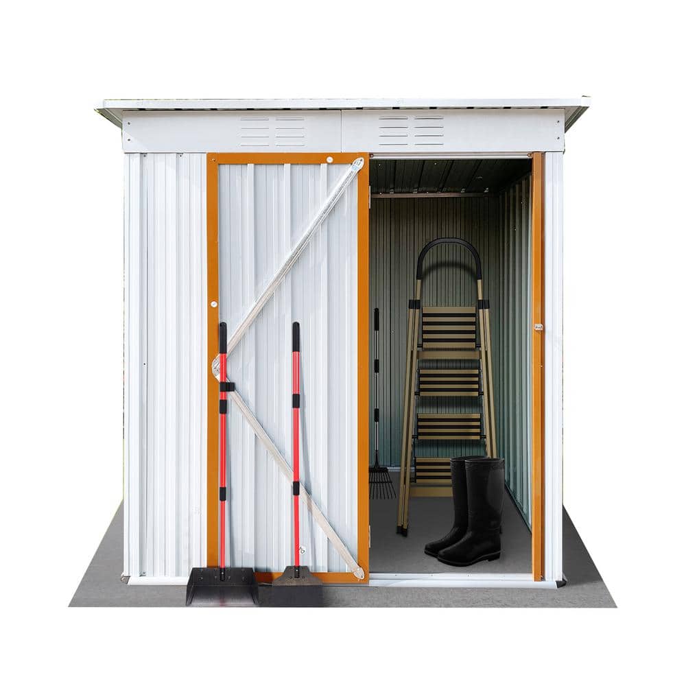 5 ft. W x 4 ft. D Metal Outdoor Storage Shed, Lockable Garden Tool Sheds wi