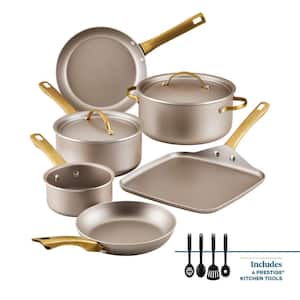 Radiant 12-Piece Aluminum Nonstick Cookware Set in Champagne