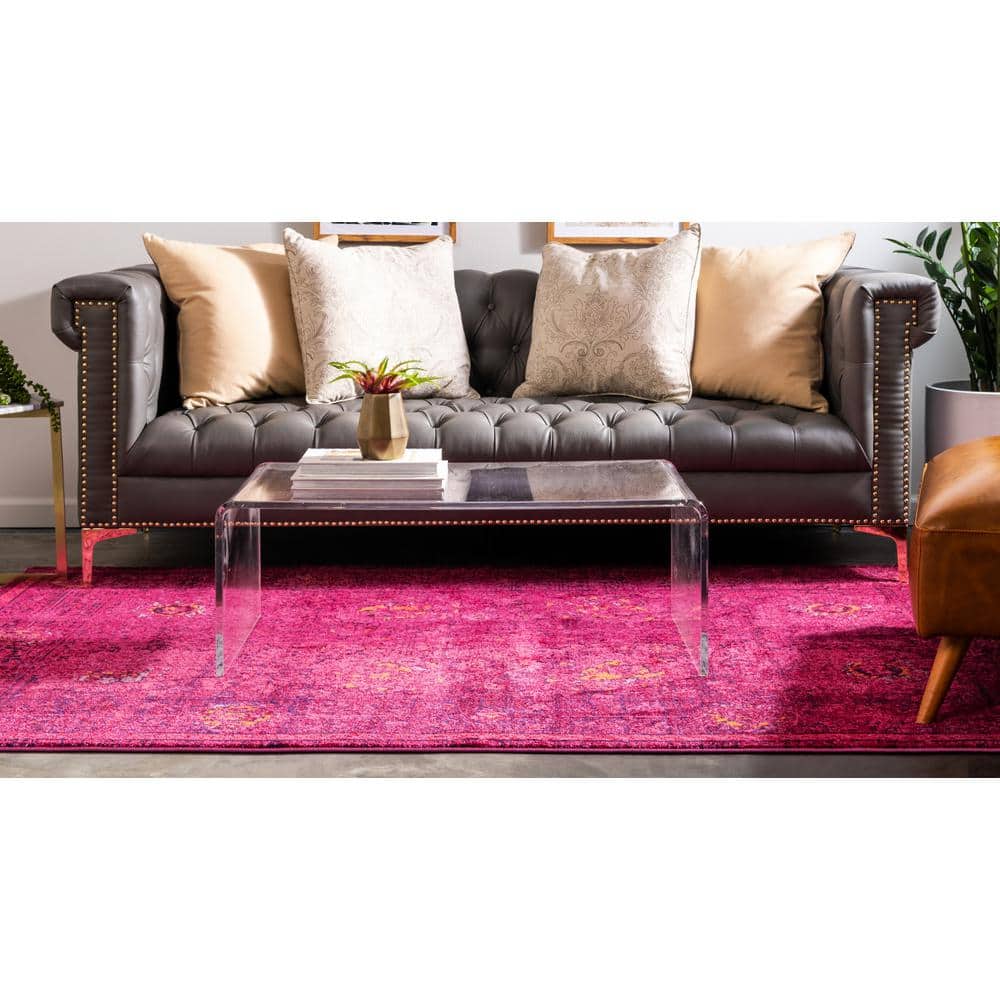 Medici Collection Vibrant Red Rectangular Synthetic Area Rug