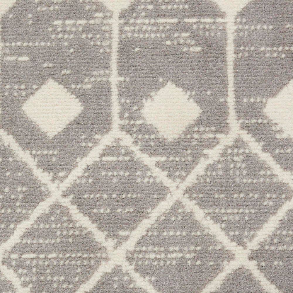 Elysian Geometric Gray Hand-Knotted 2'3" x 7'6" Synthetic Area Rug