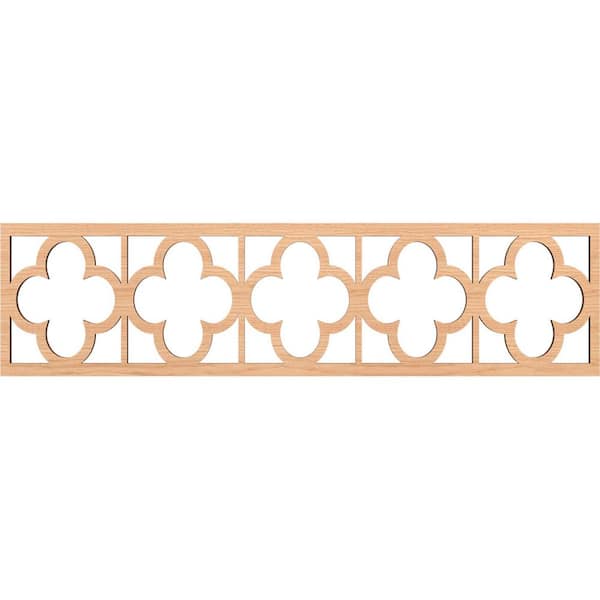 Ekena Millwork Woodall Fretwork 0.375 in. D x 47 in. W x 12 in. L Hickory Wood Panel Moulding