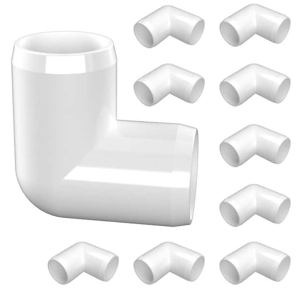 Formufit 1/2 in. Furniture Grade PVC 90-Degree Elbow in White (10-Pack)