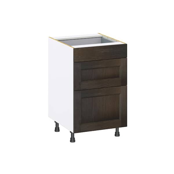 Georgetown 21 in. W x 24 in. D x 34.5 in. H Assembled Drawer Base Kitchen Cabinet in Chestnut with 3-Drawers