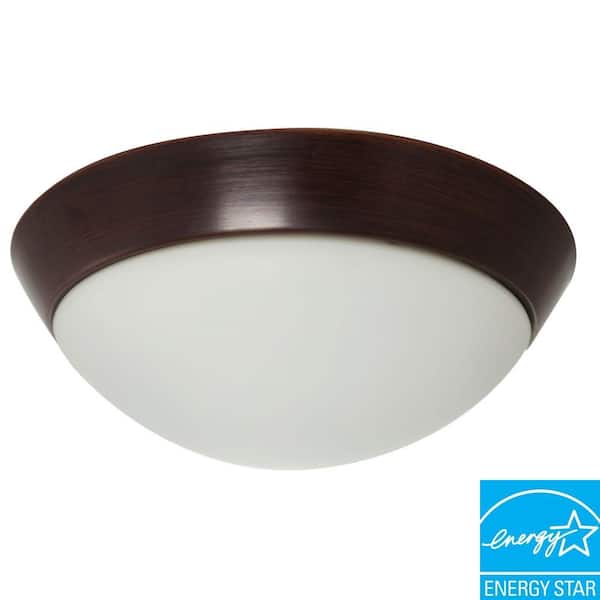Efficient Lighting Contemporary Flush Mount in Rubbed Bronze Finish with Bulbs-DISCONTINUED