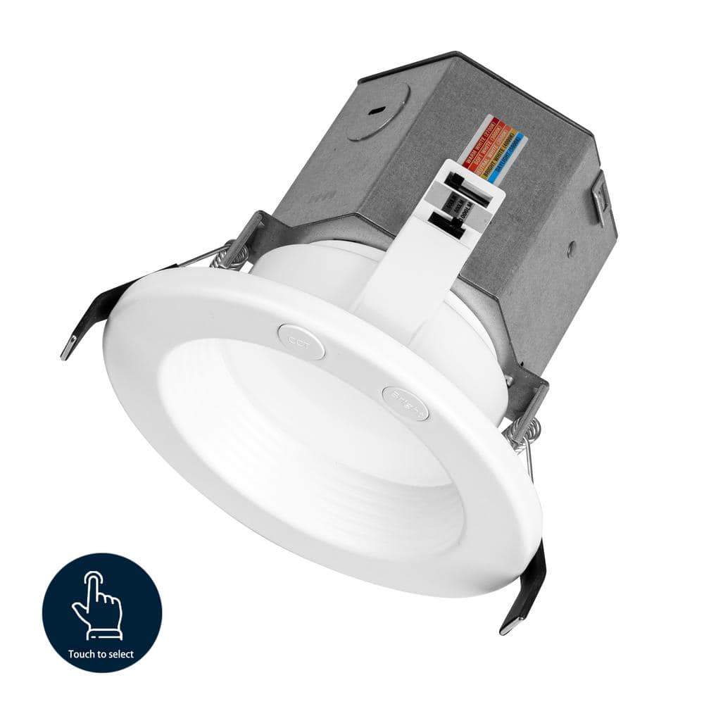 4 in. Integrated LED Deep Baffle Canless Recessed Light Kit with Lumen Sele