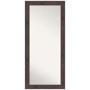 Non-Beveled Bridge Black 30 in. W x 66 in. H Decorative Floor Leaner Mirror