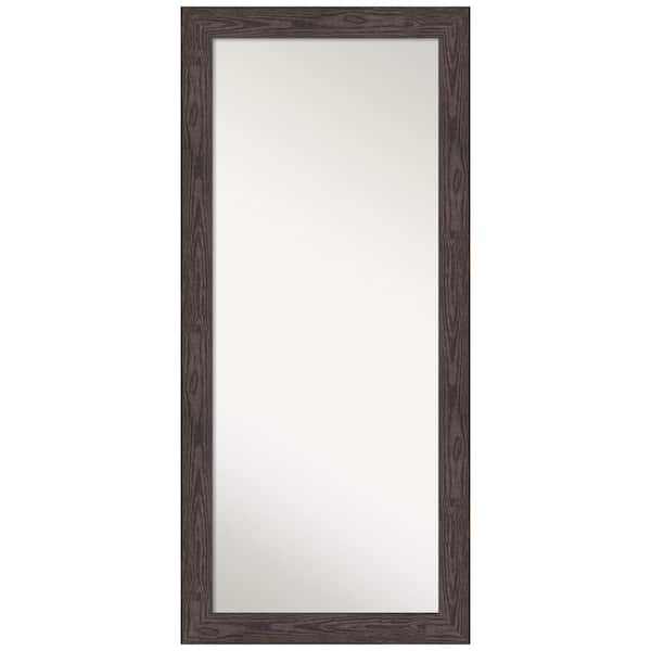 Amanti Art Non-Beveled Bridge Black 30 in. W x 66 in. H Decorative Floor Leaner Mirror