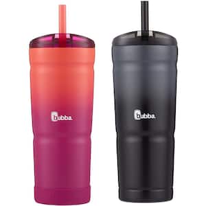 24 oz. Pink Sorbet and Licorice Stainless Steel Tumbler (Set of 2)