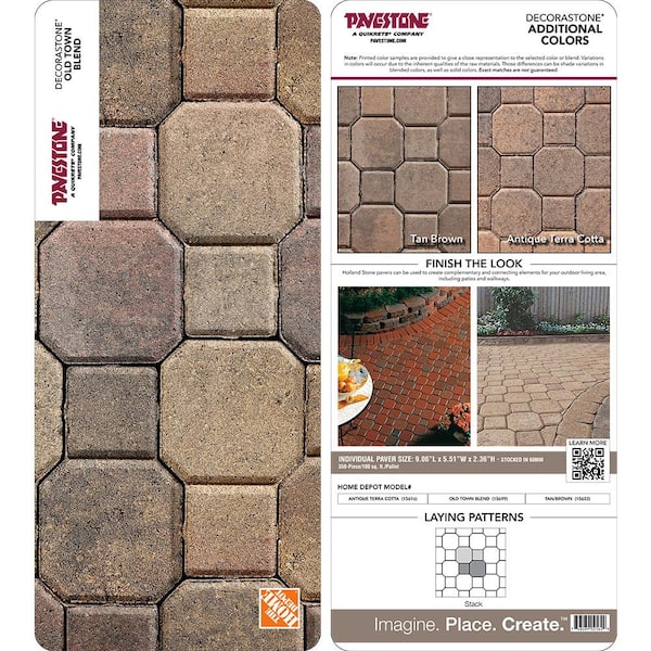 Pavestone Paper Sample Only of Decorastone 9.06 in. L x 5.51 in. W x 2.36 in. H Oldtown Blend Concrete Paver (1 - Piece)
