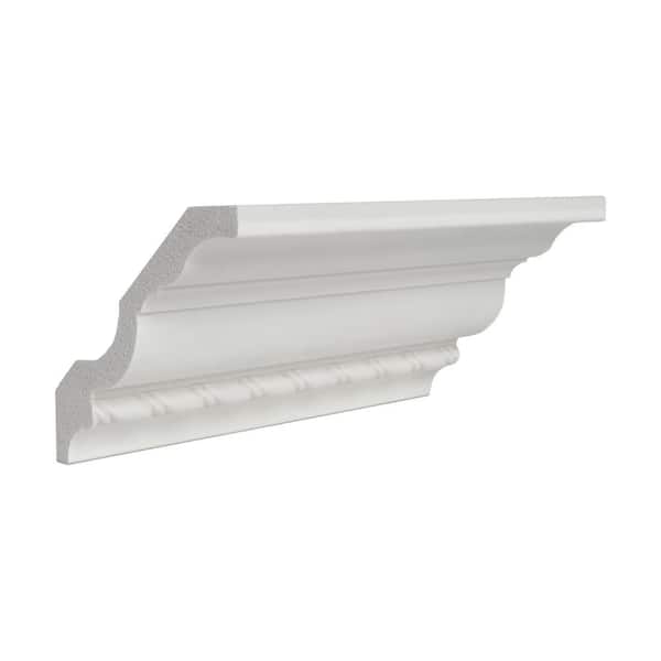 American Pro Decor 3 in. x 3 in. x 6 in. Long Recycled Polystyrene Ribbon Rope Crown Moulding Sample