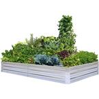 3 ft. x 6 ft. Silver Planting Bed Raised Garden Bed Metal Garden Beds for Vegetable Flower Bed Kit