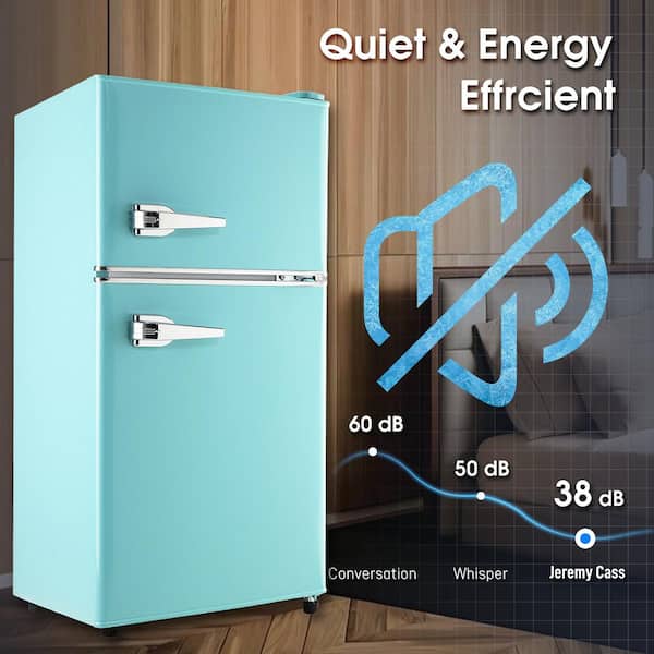 JEREMY CASS 3.5 cu. ft. Retro Mini Refrigerator in Tiffany Blue