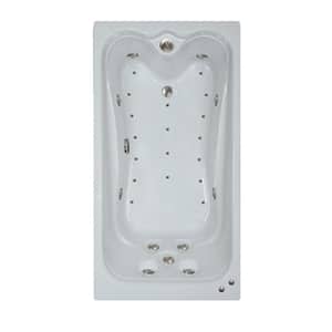 72 in. Acrylic Rectangular Drop-in Air and Whirlpool Bathtub in Biscuit