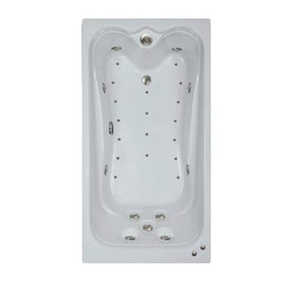 72 in. x 36 in. Acrylic Rectangular Alcove Combination Bathtub with Reversible Drain in White