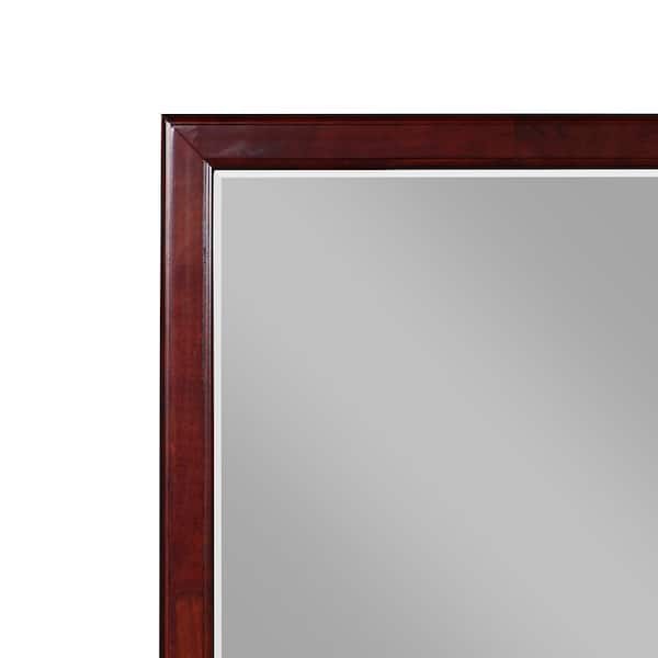 Acme Louis Philippe III Square Wooden Mirror in Cherry