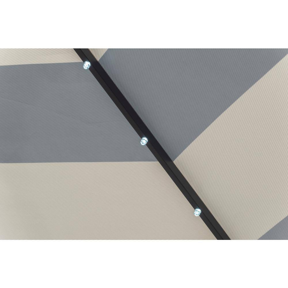 Navy Blue 9 ft. Aluminum Solar Patio Umbrella with LED Lights