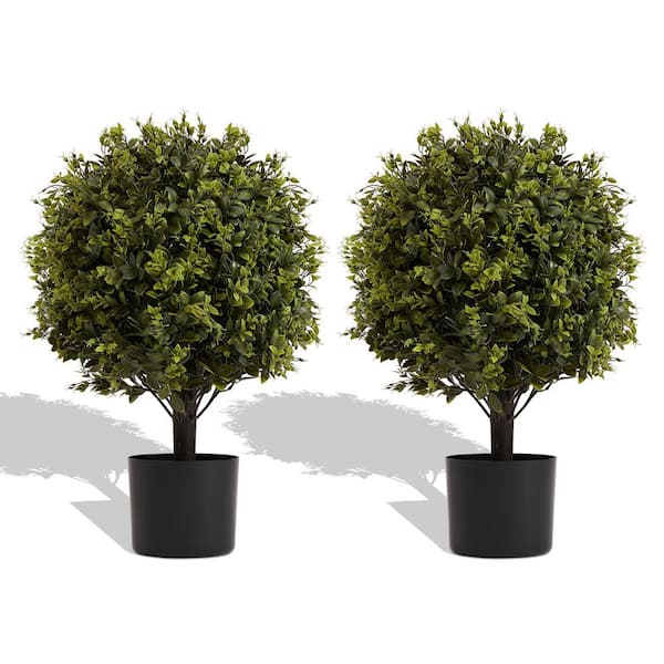 Avex 2 ft. Artificial Green Plant Tree in Pot (Set of 2)
