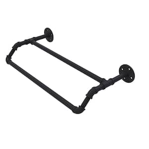 Pipeline Collection 24 in. Double Towel Bar in Matte Black