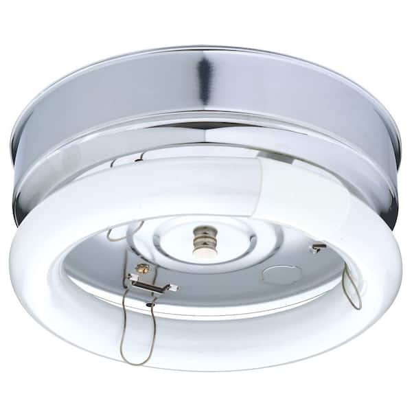 Lithonia Lighting 1-Light Chrome Fluorescent Bare Lamp Ceiling Flush Mount