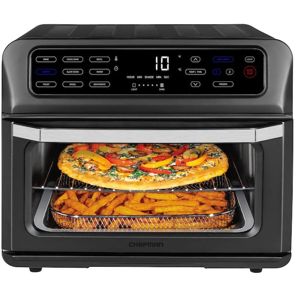 Chefman Toaster Oven, 1800W, 4-Slices of Toast, Black Stainless Steel, Toast -Air Touch Air Fryer Plus Oven, 21 Qt. RJ50-SS-T-BLACK - The Home Depot