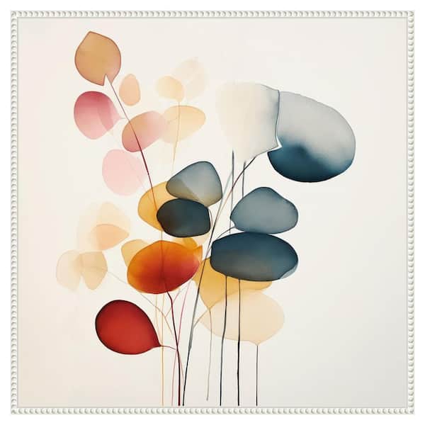 Amanti Art Fluid Floral Artistry II by Irena Orlov 30 in. W x 30 in. H. Canvas Wall Art Print Framed in White