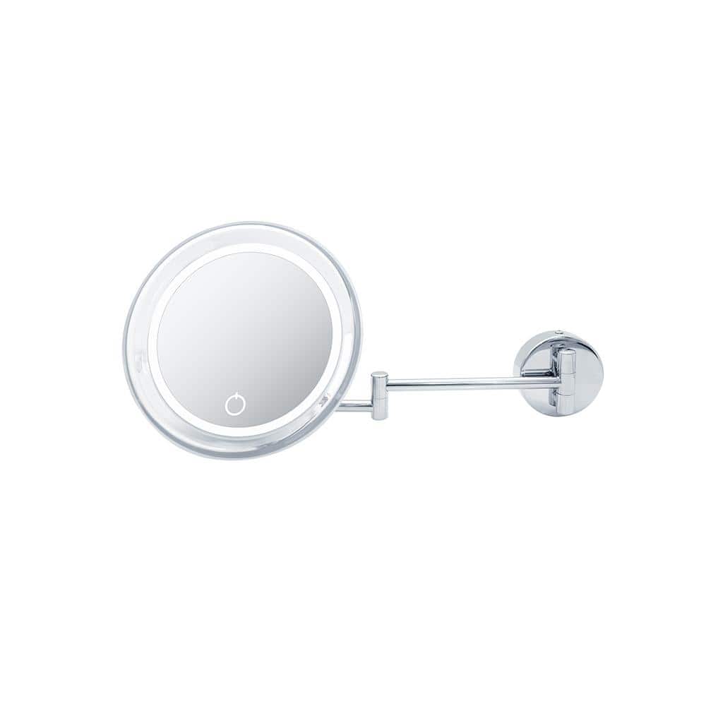 Polished Chrome LED Wall Mounted Magnifying Makeup Mirror