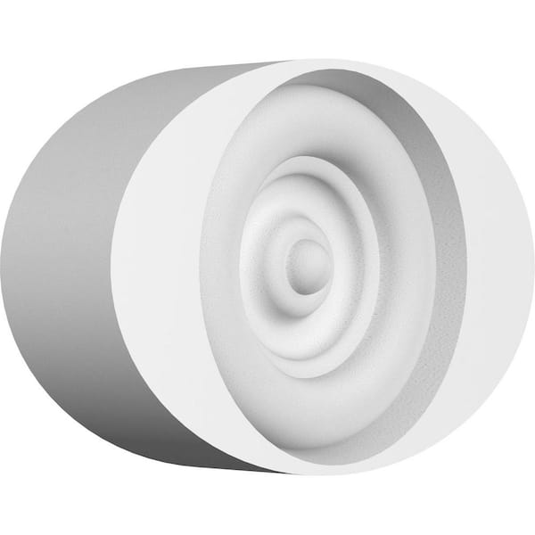 Ekena Millwork 3/4 in. x 3 in. x 2 in. Standard Dalton Bullseye Rosette with Square Edge Moulding