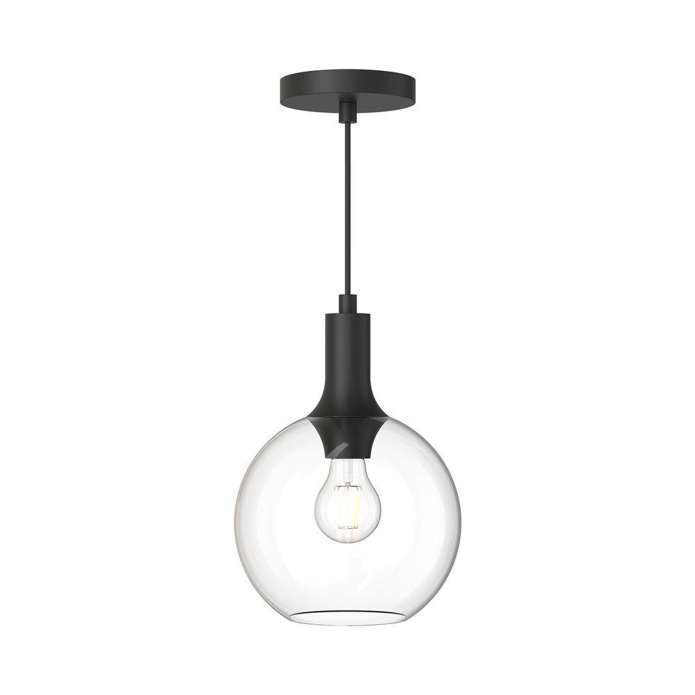 Castilla Mini Globe Pendant Light in Matte Black with Clear Glass