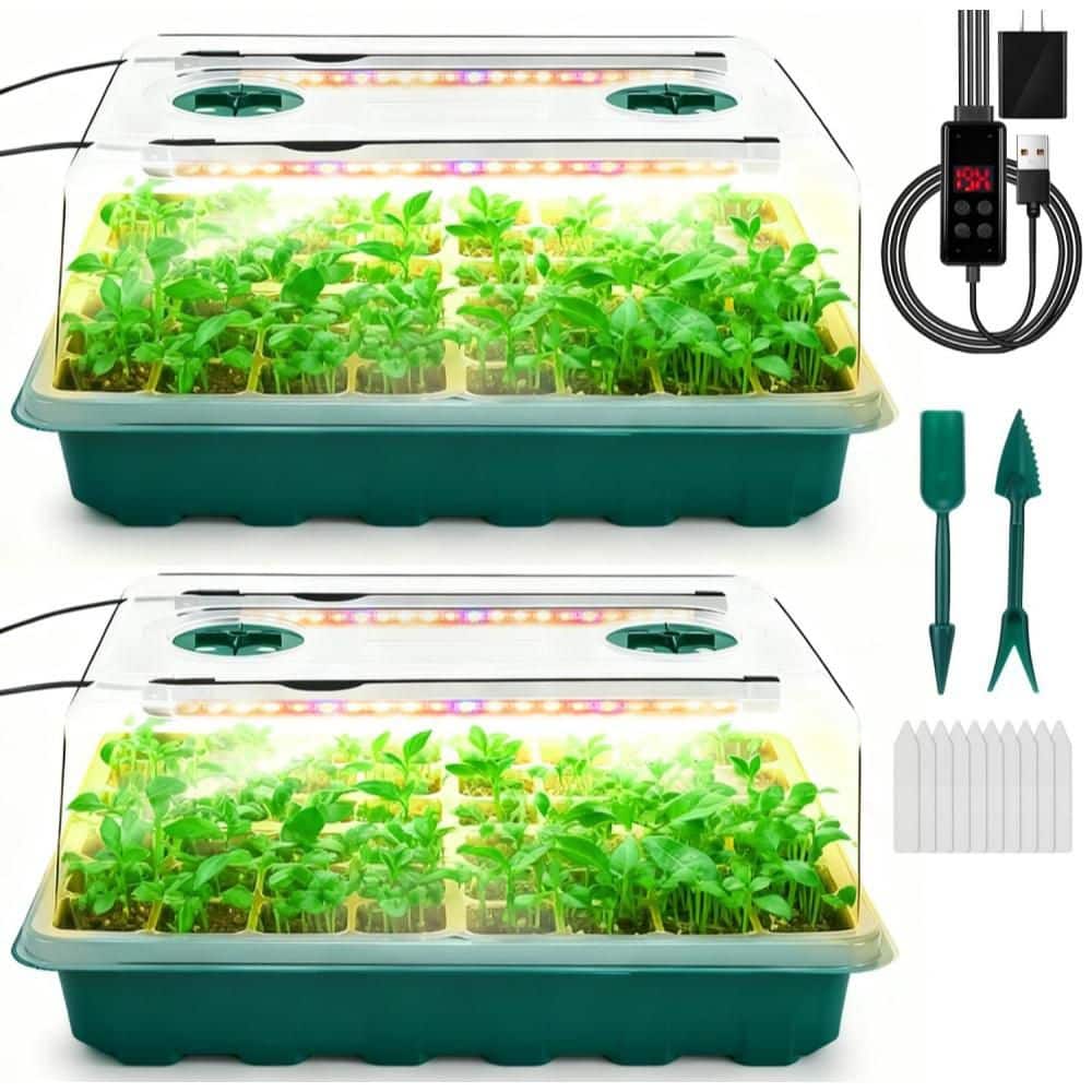 Seed Starter Kit with Grow Light, Seedling Starter Trays, Humidity Domes, and Automatic Timer, 96 Cells price history on PriceWatchPro