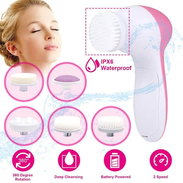 Aoibox Electric Facial Cleansing Brush with 5 Different
