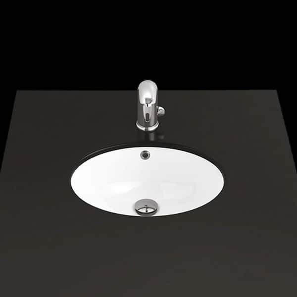 WS Bath Collections Under TP 211 19.1 in. Undermount Bathroom Sink in Glossy White
