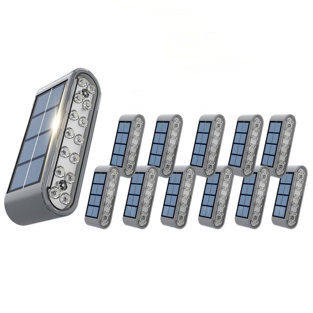 12-Pack ABS Plastic Solar Step Lights Stair Light Outdoor Waterproof IP67,14 LED Warm White price history on PriceWatchPro