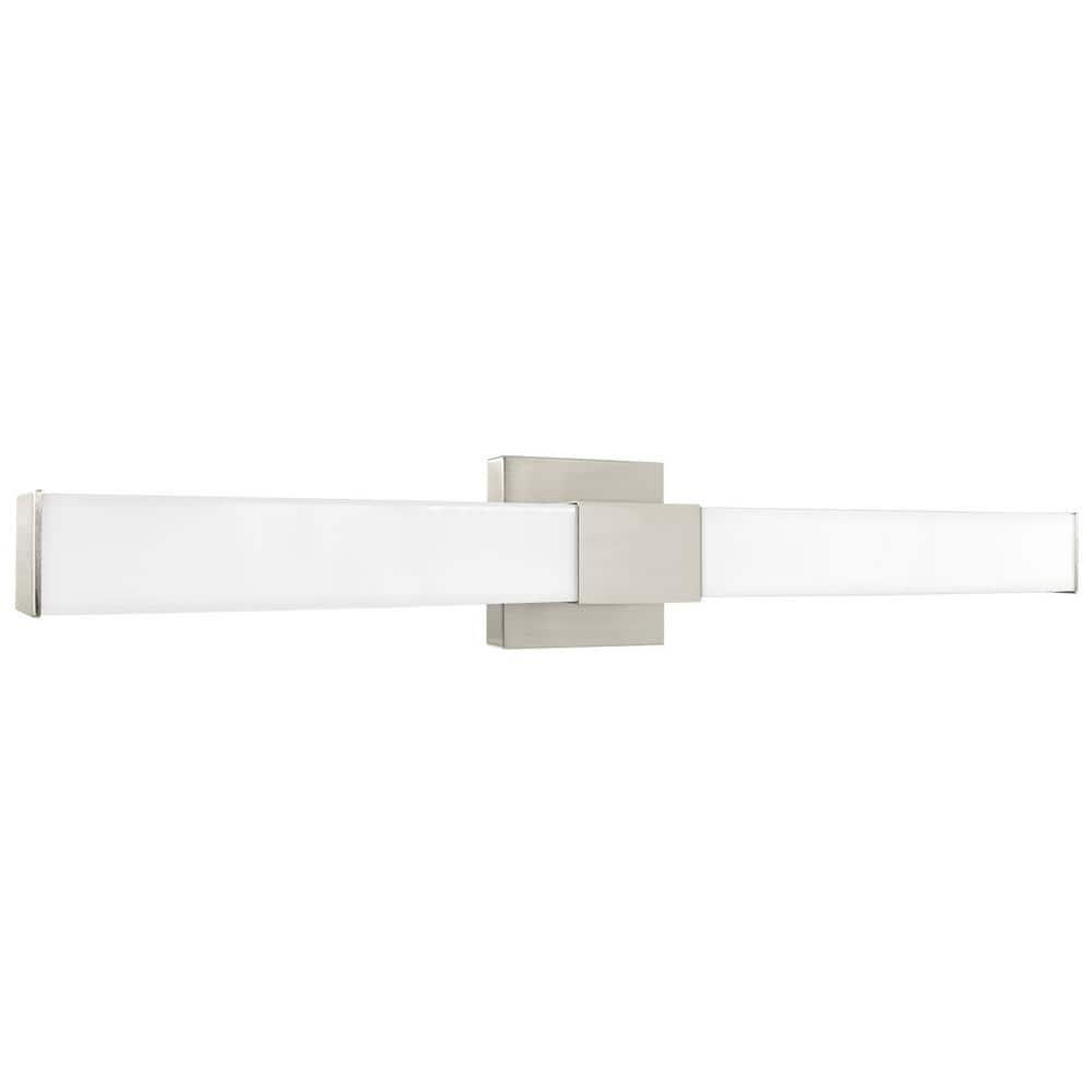 LUXRITE 36 in. 1-Light Brushed Nickel Fixture 5 CCT 2700K