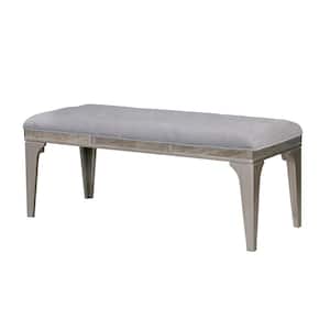 Grohl 21 in. H x 51 in. W x 21 in. D Silver Flannelette Cushioned Dining Bench