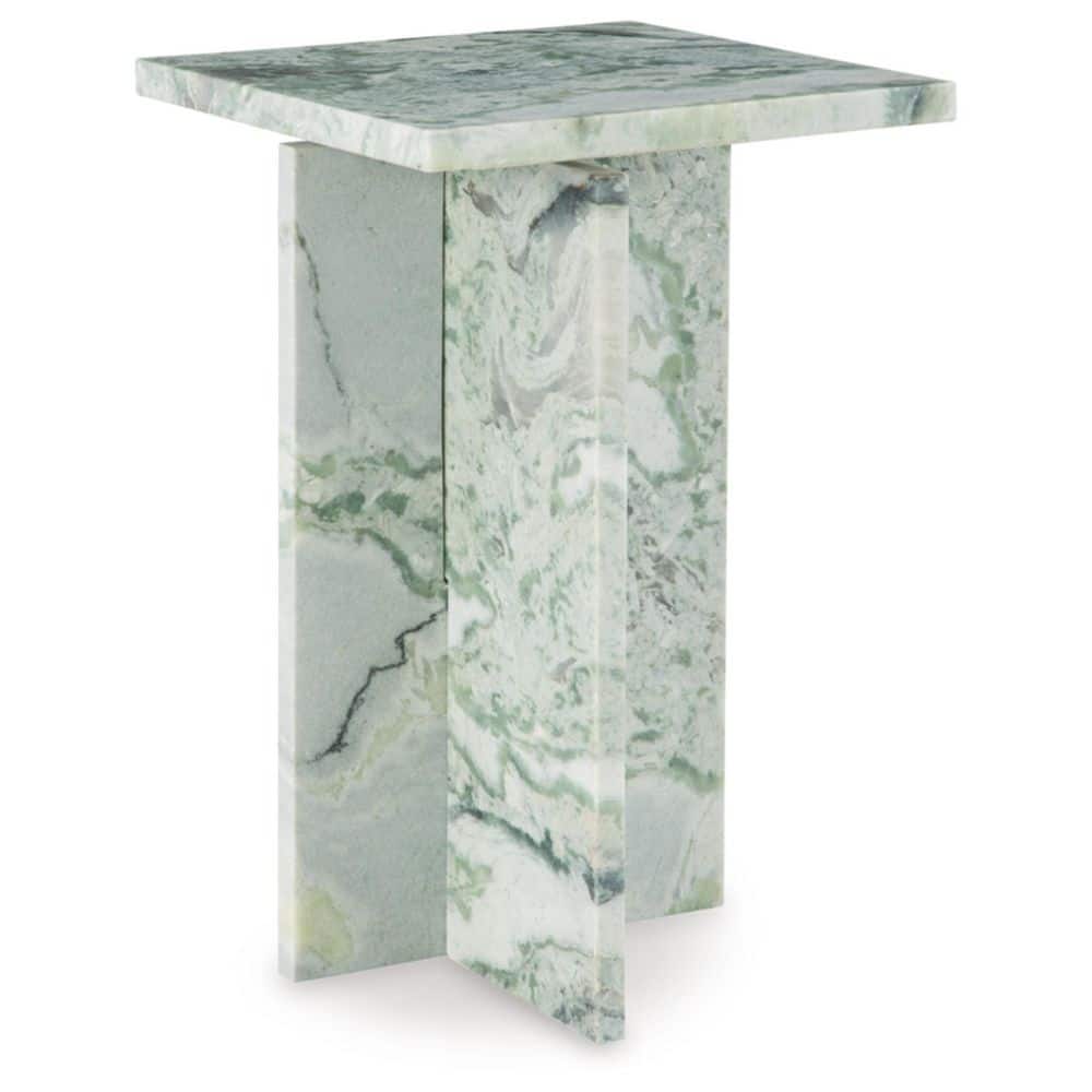 Deaconwell 14 in. Green Square Marble End Table - thumbnail 3