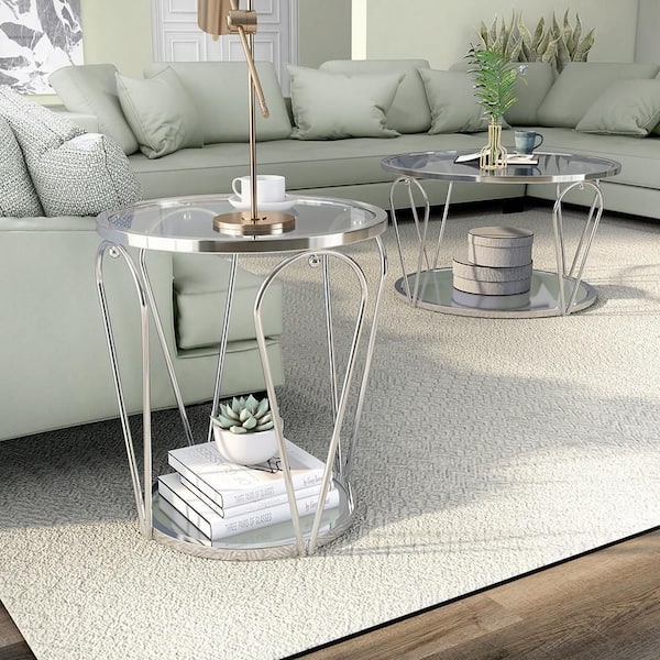 Clear coffee table deals set