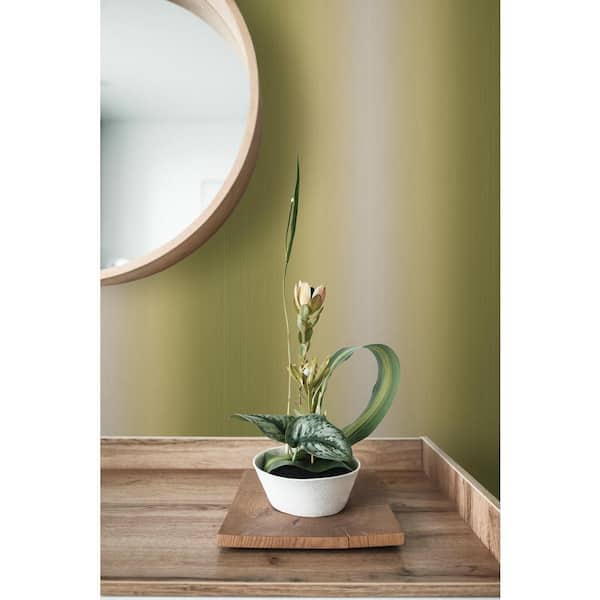 Shade Stripes Green and Yellow Paper Non - Pasted Strippable Wallpaper Roll Cover 60.75 sq. ft.